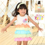 Colourful Cotton Baby Dress, Sleeveless Fresh Birthday Dress