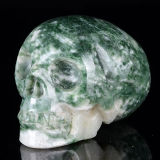 Natural Stone, Qinghai Jade Carved Skulls