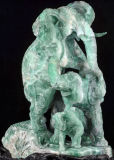 Large Size Fluorite Elephant Garden Sculpture Statue (R05)