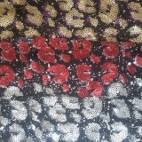 Polyester FDY Foile Print Embroidery with 3mm Sequin