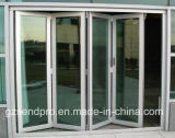 Double Tinted Glass Aluminum Folding Door with Mosquito Nets
