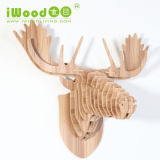 2015 European Style Moose Wood Animal Sculpture