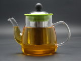 800ml Hand Made Borosilicate Glass 3.3 Teapot with Steel Lid and Infuser