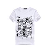 Men Fashion Cute Printed Short Sleeve Cotton T-Shirt