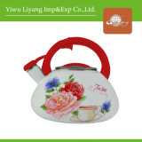 Red Round Base Whistling Kettle (BY-3409)