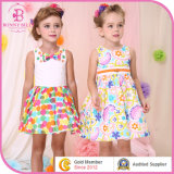 Colorful Cotton Dress, Girl's Polka DOT Summer Kids Clothes (6300V)