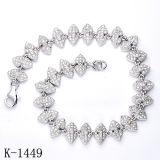 Fashion 925 Silver Zircon Stone Jewellery Bracelet (K-1449)