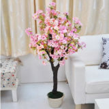 China Wholesale Artificial Peach Flower Blossoms Bonsai Tree