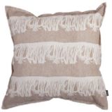 Cotton/Linen Cushion Cover with Taupe Fringing Printing (LN014)