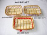Bamboo and Awn Basket with Ribbon