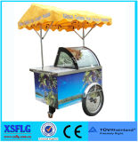 Italian Ice Cream Cart/ Popsicle Tricycle Showcase / Refrigerated Display Case