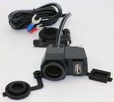 Waterproof Car Motorcycle USB Power Socket Charger Cigarette Lighter