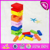 2015 High Quality Colorful Kid Stacking Toy, 54PCS Custom Wooden Jenga Stacking Toy, Funny Children Stacking Toy Wholesale W13D082
