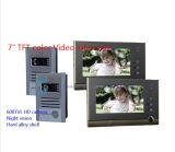 600tvl HD Camera, 7 Inch Video Door Phone Intercom, Night Vision, Video Door Bell 2 Camera with 2 Monitors