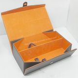 Silver Yellow Special Box for Packing Two Bottles Wine