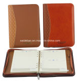 Custom Leather Organizer Ring Binder Notebook with Zipper (SDB3024)