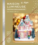 Polyresin Xmas House Decoration with LED Light a D Music