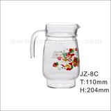 Glass Pitcher with Flower Decal (JZ-8C)