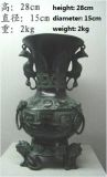 Bronze Antique Imitation Craft Three Lions Round Zun