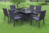 Outdoor PE Rattan Dining Set for Outdoor with 6 Chairs SGS