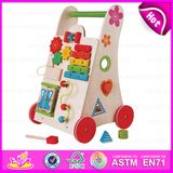 2015 Attractive Appearance Wooden Push Walker Toy, Top Grade Creative Kid Walker Toy, Multifunction Baby Wooden Walker Toy W16e033