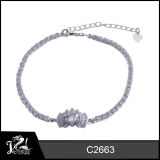 Pure Silver Jewelry White CZ Stone Jewelry Friendship Bracelet Wholesale