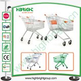 Hyper Market Zinc Plated Shopping Trolley Cart with Rubber Wheels