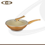 Golden Yellow Ceramic Coating Wok with Special Lid
