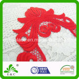 Unique Chinese Design Red Golden Fish Embroidery Collar Lace for Clothing