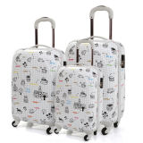 100% PC Zipper Luggage PC Trolley Case PC Luggage Set Pcl004-20
