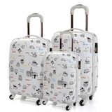 100% PC Zipper Luggage PC Trolley Case PC Luggage Set Pcl004-20