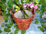 Wicker Flower Basket with Plastic Lining (WFB008)