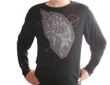 100% Cotton Man T-Shirt with Long Sleeve in Applique or Printing for OEM