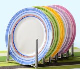 Ceramic Table & Dinner Plates with Colorful Lines