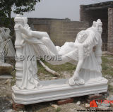 Natural White Marble Carving Lady Sculpture Statue for Decoration