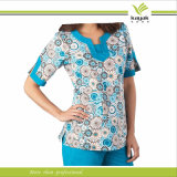Fashion Design Flower Printed Workwear Uniform for Hospital Nurse