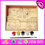2014 New Colorful Wooden Kids Paint Toy, Popualr Wooden Kids Paint Toy, Hot Selling Education DIY Wooden Kids Paint Toy W03A059