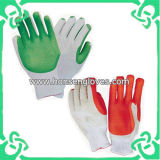 Red Natural Rubber Gloves of Tartan Pattern (GS-107)