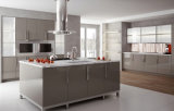 High Gloss Grey Lacquer Kitchen Cabinet