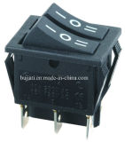Plastic on-off-on 3 Position Double Button Rocker Switch