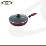 Wine Red Metallic Paint Non-Stick Wok with Handle Painting