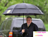 Bush Auto Straight Rain Umbrella, Windproof Double Layer Umbrella