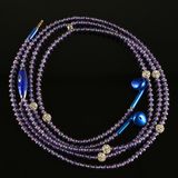 Fashion Gift Stereo Mobile Phone Purple Pearl Earphone with Microphone