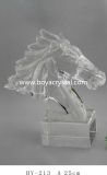 Transparent Crystal Horse Head Crafts for Promotion and Gifts (BY-213)