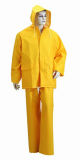 100% PVC/ Polyester Yellow Color Waterproof Rain Wear