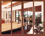 Wood Color Aluminium Balcony Sliding Door