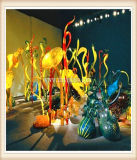 Multicolour Blow Glass Sculpture for Hotel Decoration