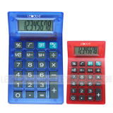 8 Digits Dual Power Transparent Pocket Calculator with Rubber Keys (LC325)