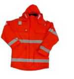 Orange Solid Working PU Waterproof Raincoat/Reflective Safety Clothing