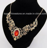 Fashion Accessories Hollow Metallic with Gems Crystal Necklace